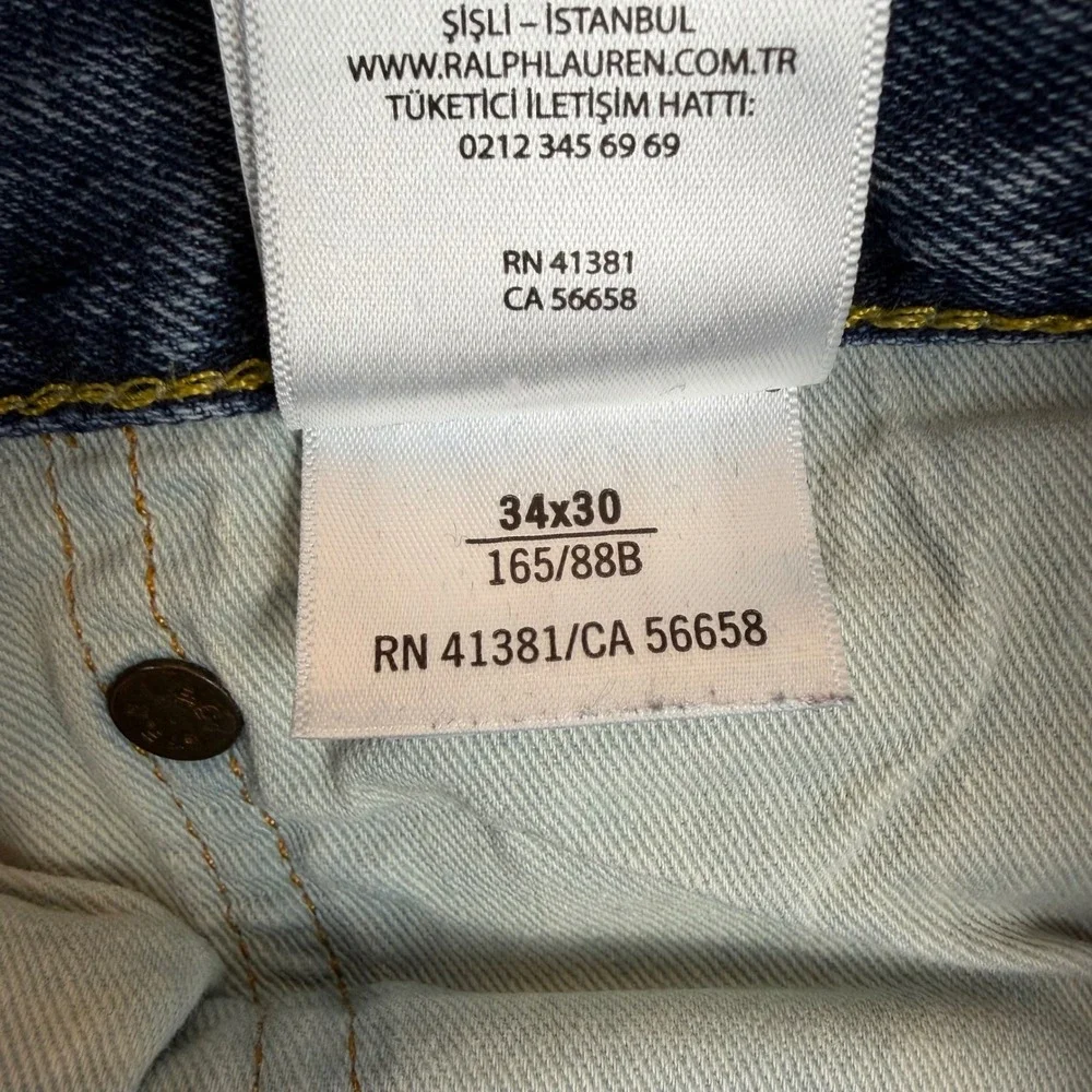 Polo‎ Ralph Lauren Mens Varick Straight Leg Button Fly Blue Jeans 34x30 Denim